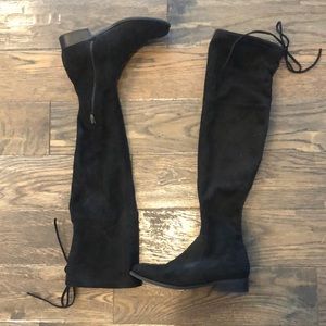 Black Above the knee-high suede boots, size 7